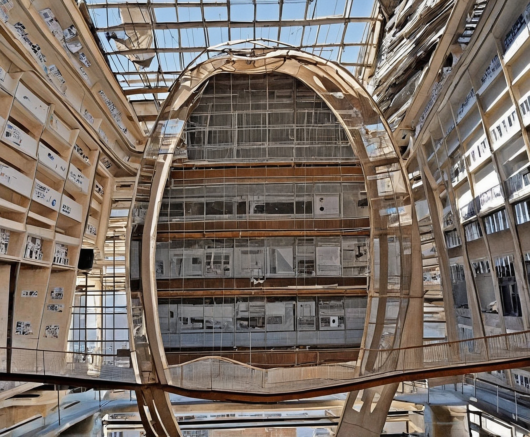 Vista arquitectónica de Madrid con toque artístico.